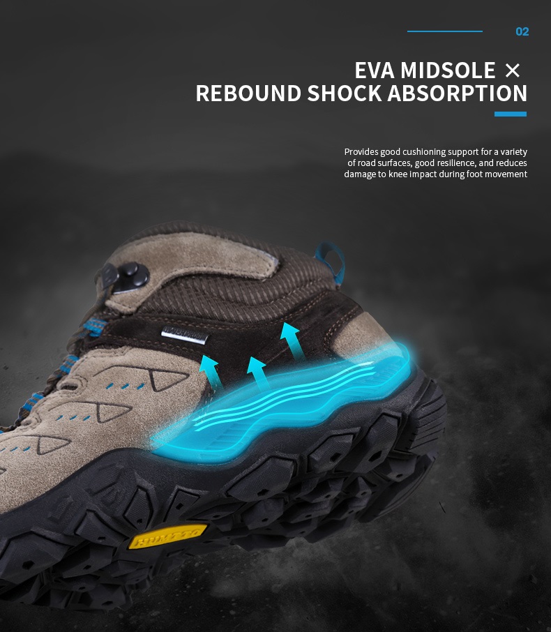 Giày trekking nam cao cổ Humtto 290027A-3 Grey/Blue - Ảnh 8