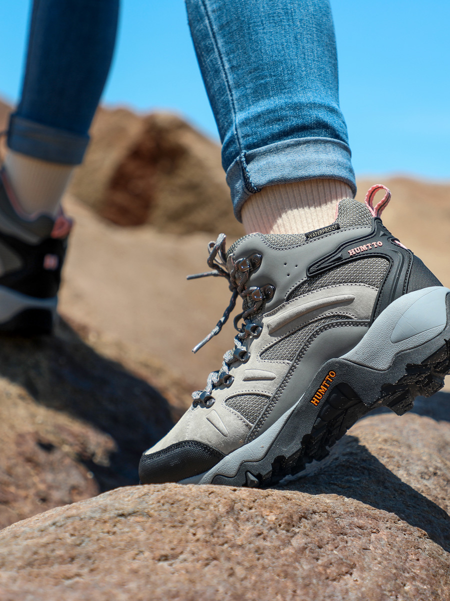 Giày leo núi chống thấm nữ cao cổ Humtto 210361B-2 - Ảnh 6