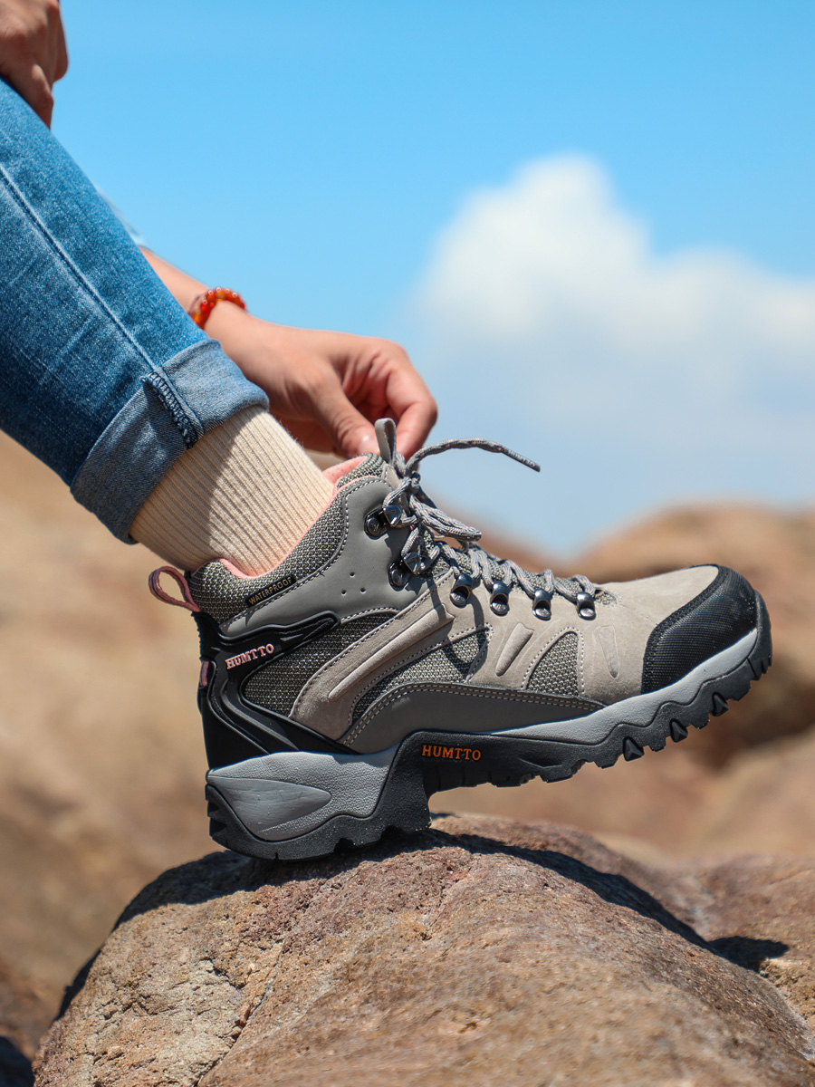 Giày leo núi chống thấm nữ cao cổ Humtto 210361B-2 - Ảnh 7