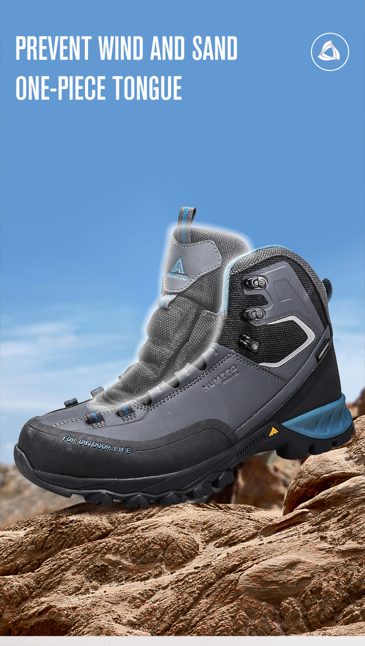 Giày trekking hiking nam cao cổ Humtto 240783A-3 Grey/Blue - Ảnh 10