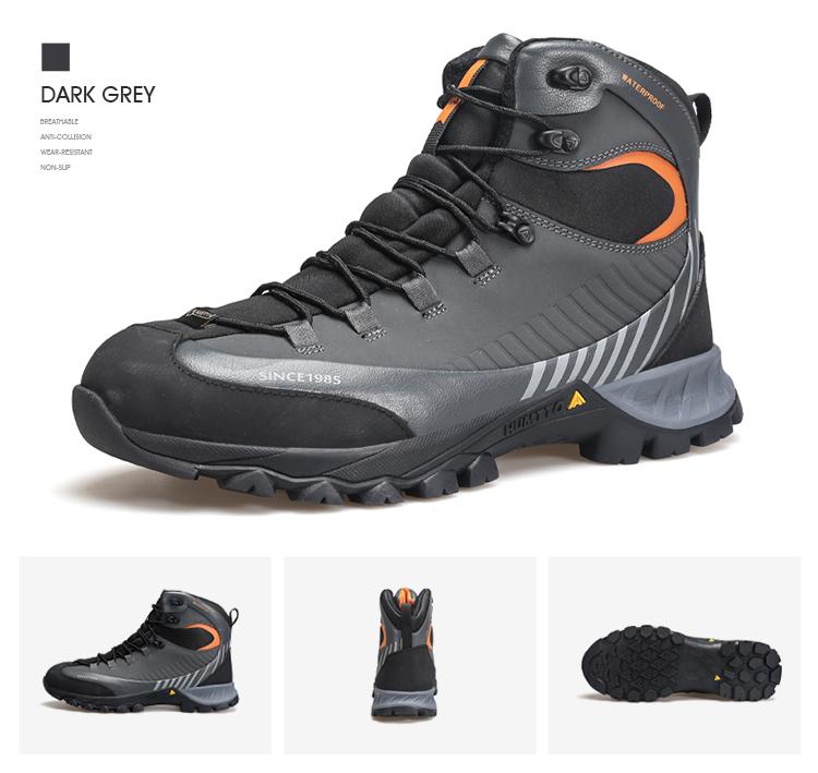 Giày leo núi chống thấm nước nam cao cổ Humtto 240662A-2 Grey - Ảnh 6