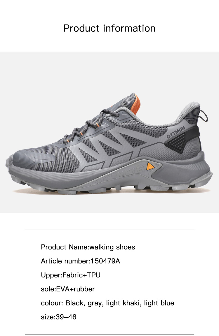 Giày leo núi chống thấm nam thấp cổ Humtto 150479A-2 Grey - Ảnh 10