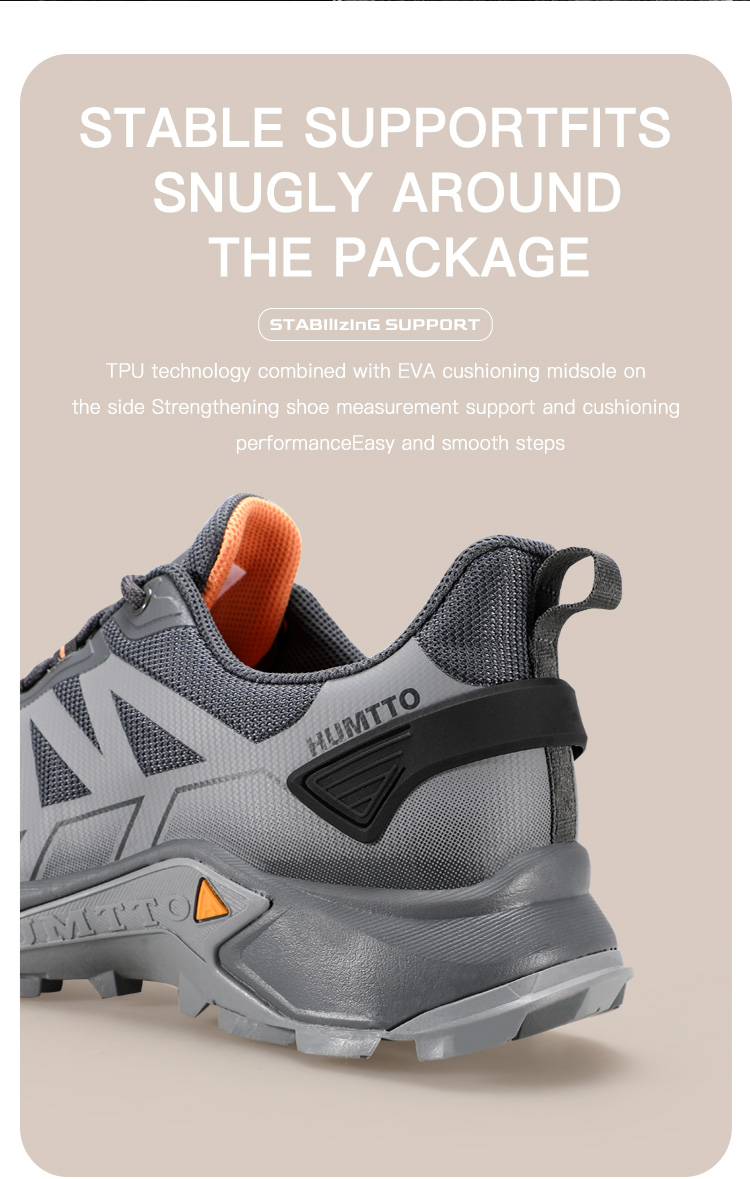 Giày leo núi chống thấm nam thấp cổ Humtto 150479A-2 Grey - Ảnh 8