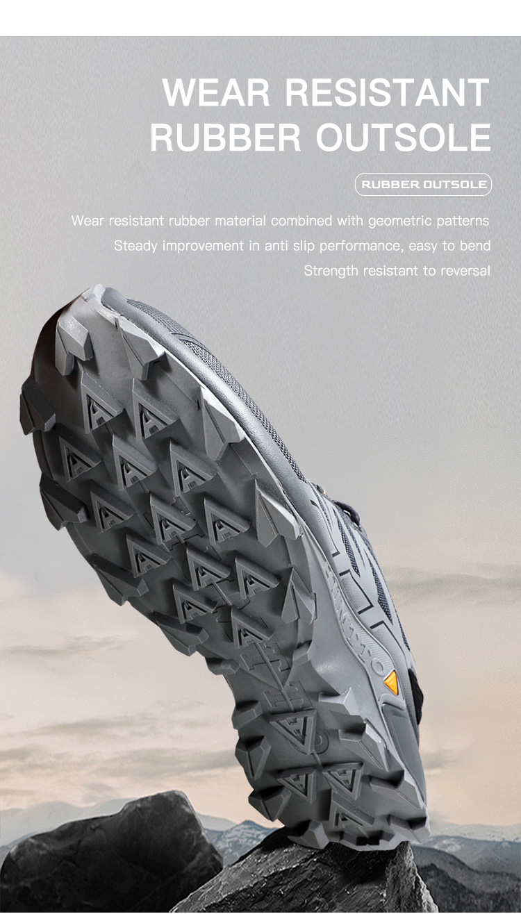 Giày leo núi chống thấm nam thấp cổ Humtto 150479A-2 Grey - Ảnh 9